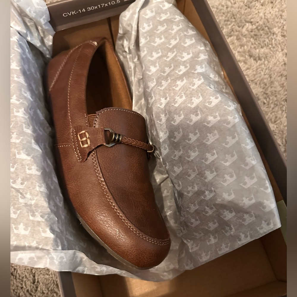 Crown Vintage Boy’s loafers- Brown - Size 4Y - Picture 5 of 7
